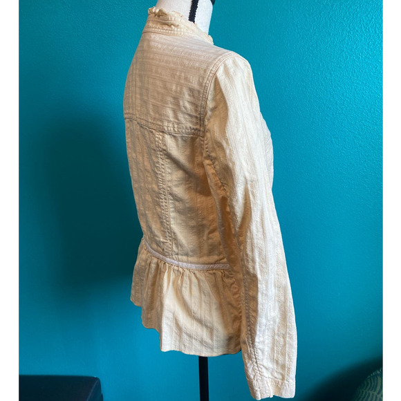 J. Jill Pastel Yellow Ruffle Trim Jacket Women's Small - Picture 3 of 10